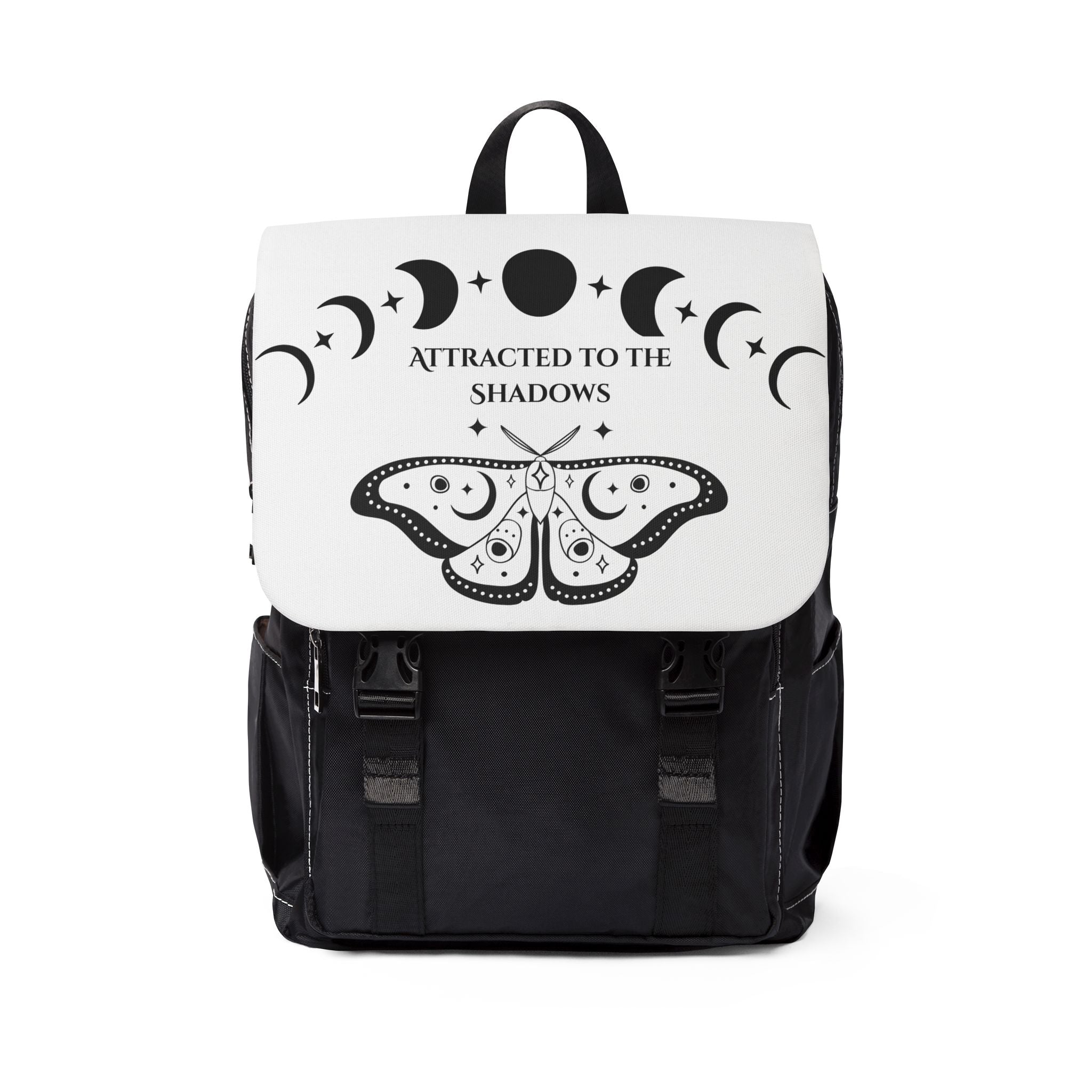 Shadowy Unisex Backpack, Dark Aesthetic Canvas Shoulder Bag, Goth Fashion Rucksack, Alternative Style Travel Pack, Mysterious Bookbag