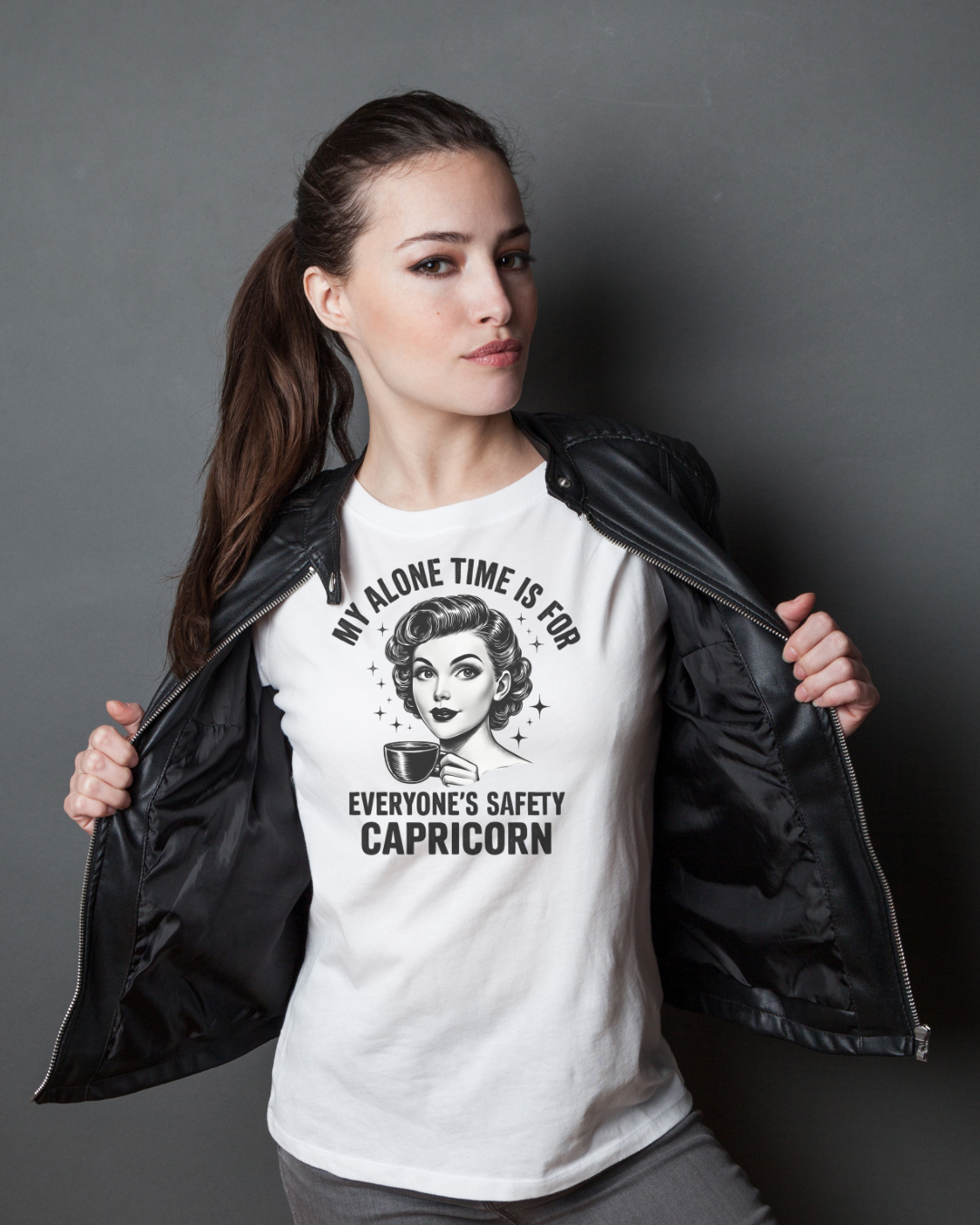 Capricorn Zodiac T-Shirt | Funny Astrology Shirt | My Alone Time Is For Everyone’s Safety | Capricorn Gift Tee