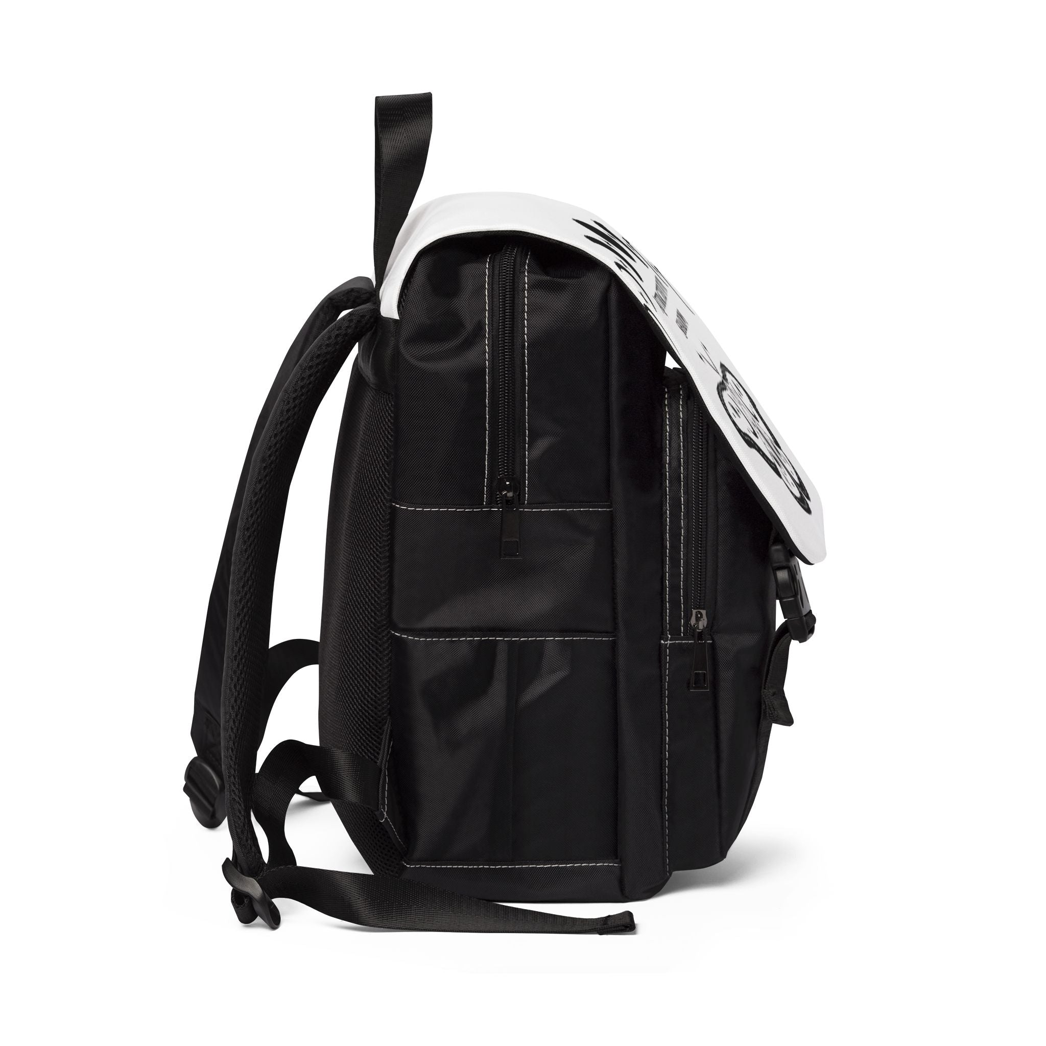 Shadowy Unisex Backpack, Dark Aesthetic Canvas Shoulder Bag, Goth Fashion Rucksack, Alternative Style Travel Pack, Mysterious Bookbag