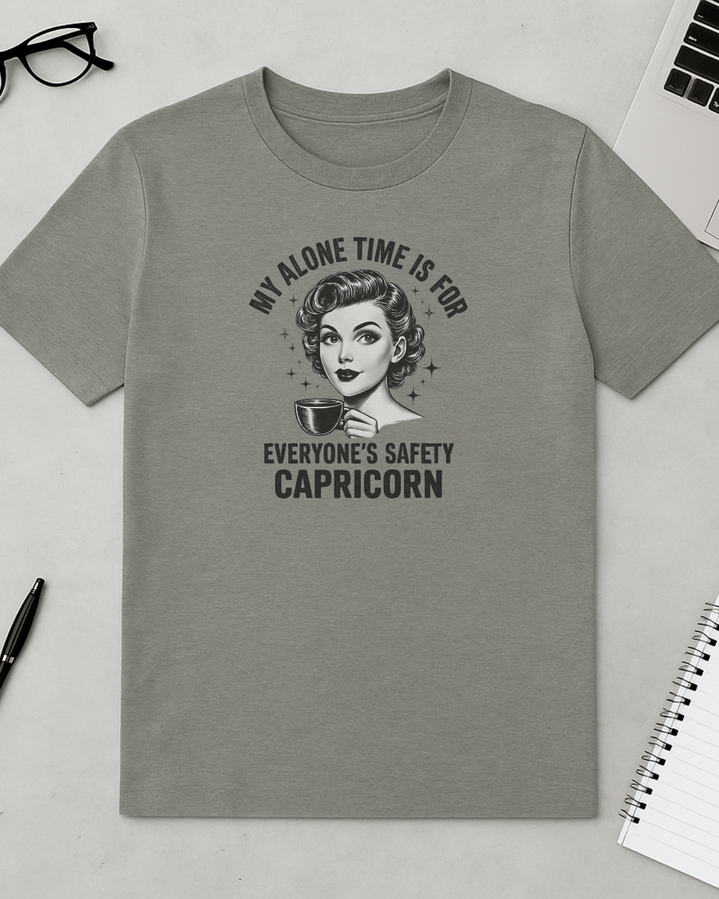 Capricorn Zodiac T-Shirt | Funny Astrology Shirt | My Alone Time Is For Everyone’s Safety | Capricorn Gift Tee