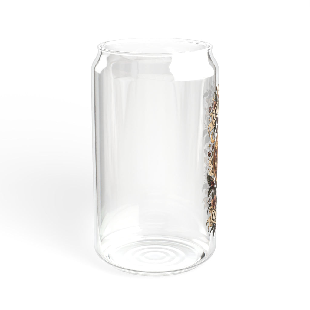 Caffeinated & Clairvoyant 16oz Glass Sipper | Witchy Iced Coffee Tumbler
