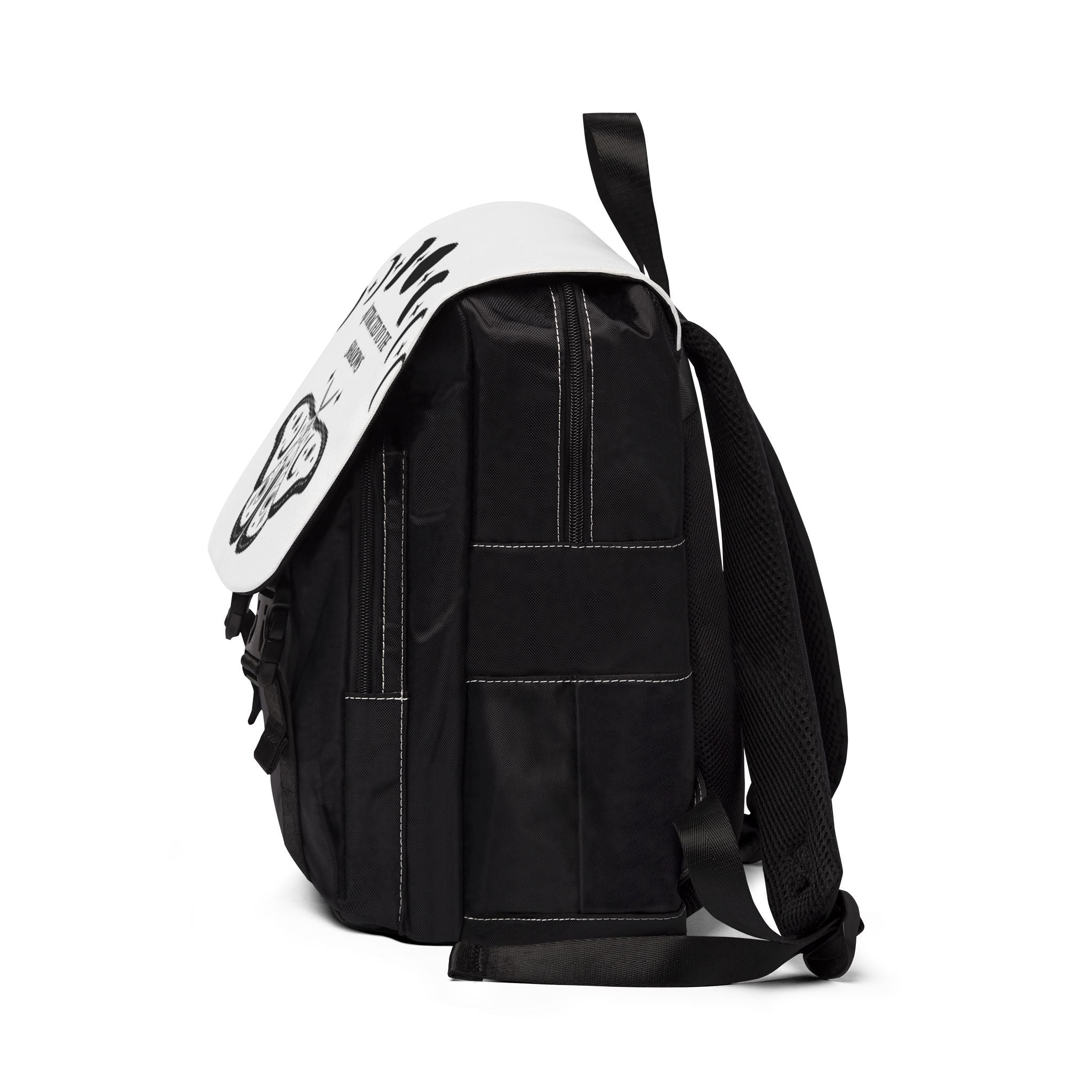 Shadowy Unisex Backpack, Dark Aesthetic Canvas Shoulder Bag, Goth Fashion Rucksack, Alternative Style Travel Pack, Mysterious Bookbag
