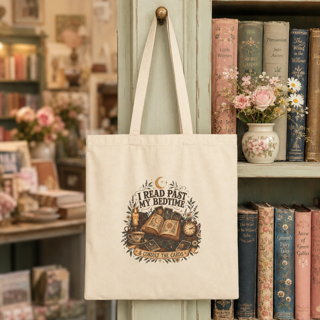 I Read Past My Bedtime & Consult the Cards | Witchy Book Lover Tote