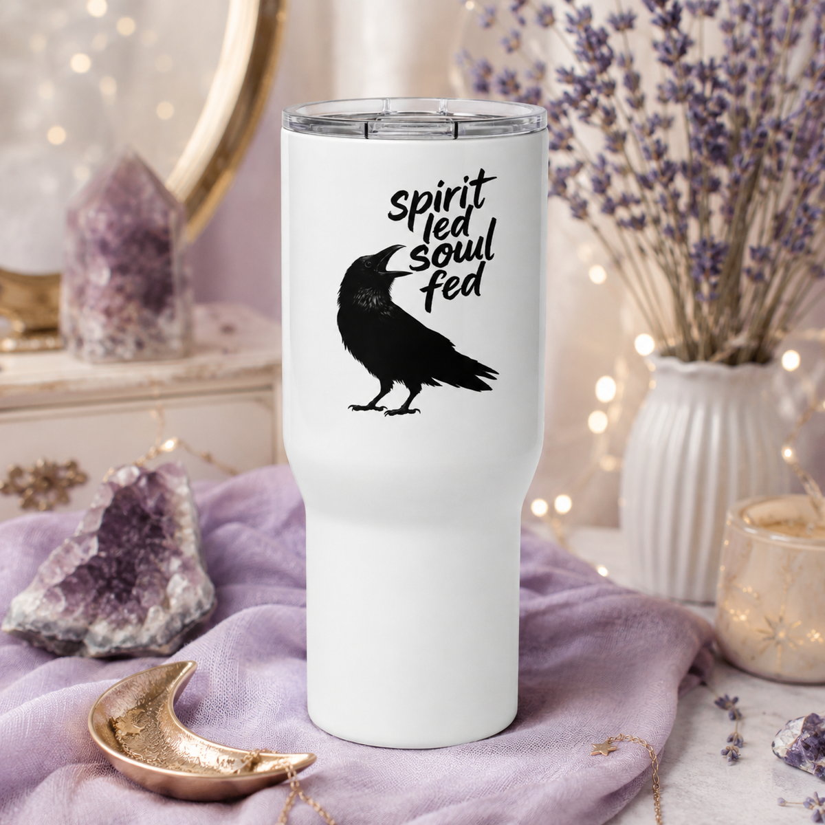 Spirit Led, Soul Fed – Stainless Steel Travel Mug