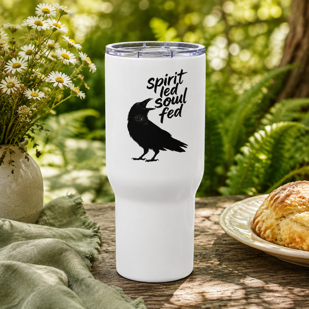 Spirit Led, Soul Fed – Stainless Steel Travel Mug