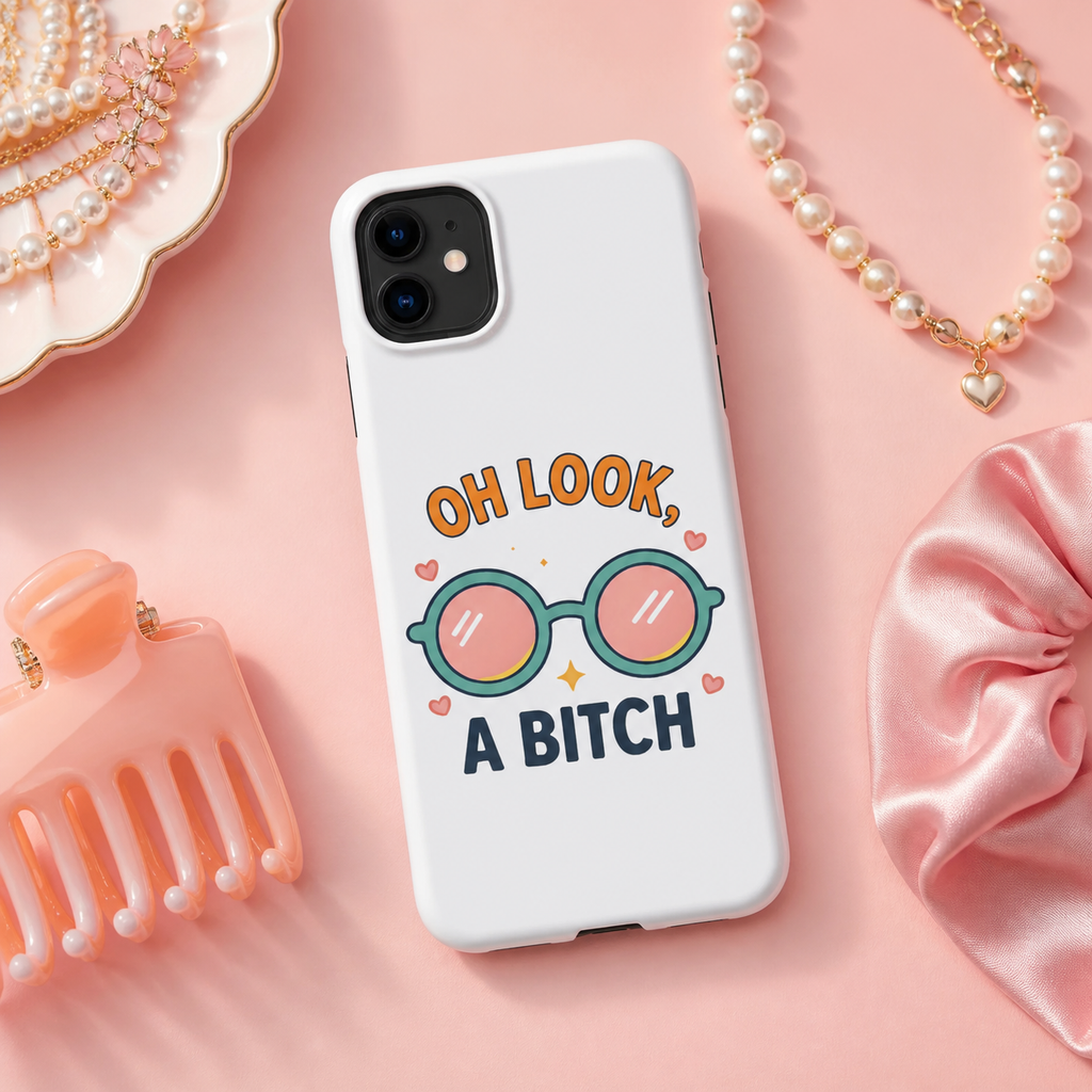 Snap case for iPhone® “Oh Look, A Bitch” Retro Phone Case – Bold Sarcastic Protective Cover
