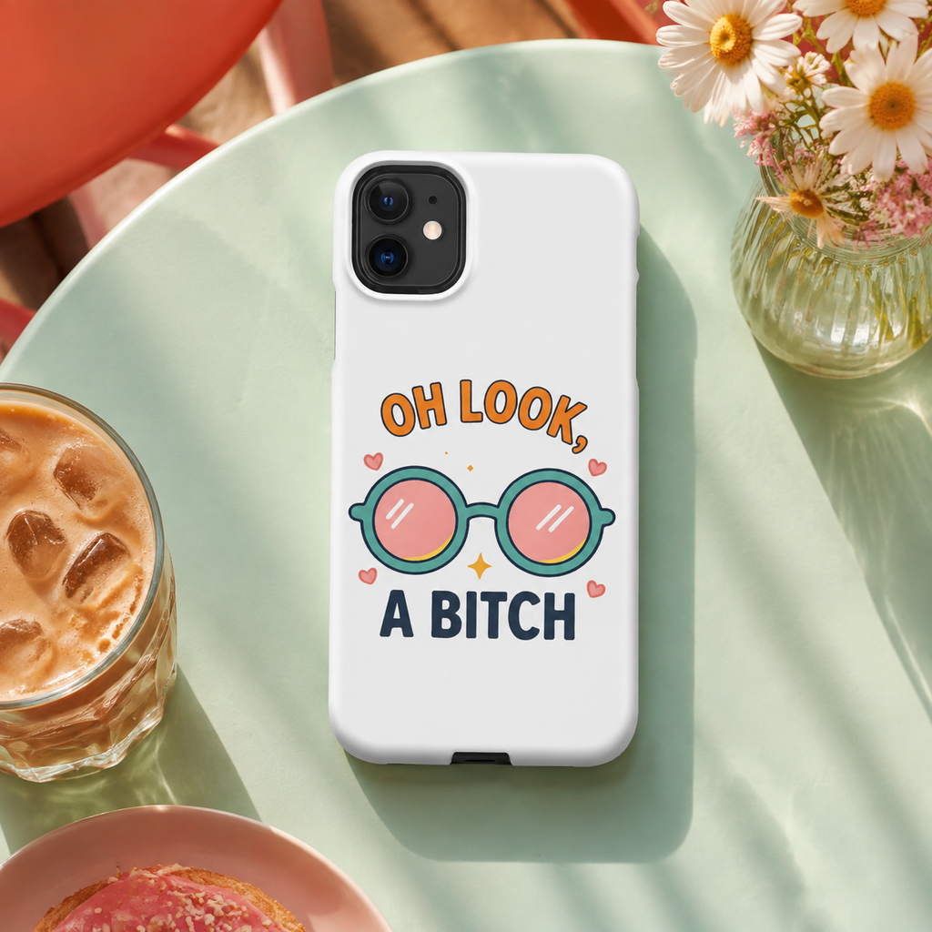 Snap case for iPhone® “Oh Look, A Bitch” Retro Phone Case – Bold Sarcastic Protective Cover