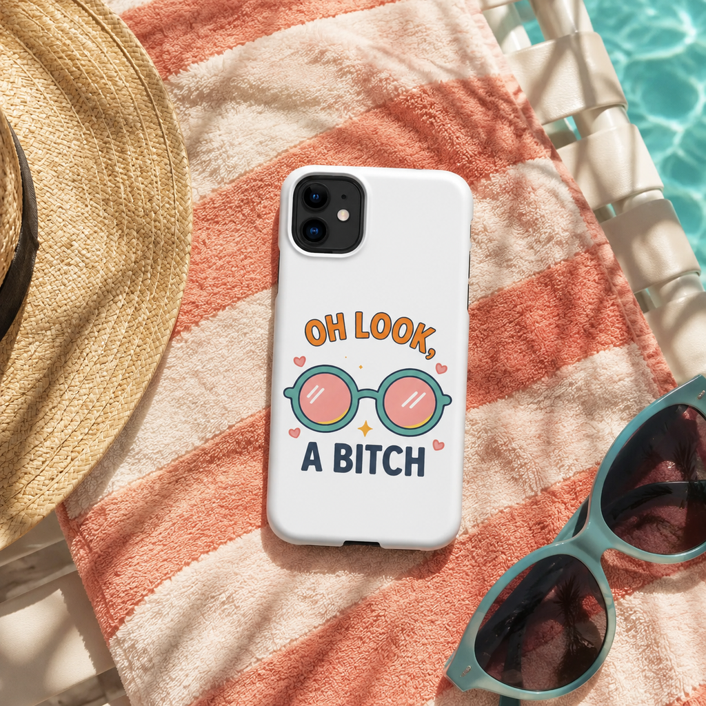 Snap case for iPhone® “Oh Look, A Bitch” Retro Phone Case – Bold Sarcastic Protective Cover