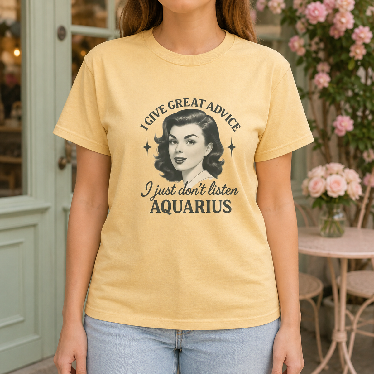 Aquarius Zodiac T-Shirt – “I Give Great Advice, I Just Don’t Listen” Astrology Tee