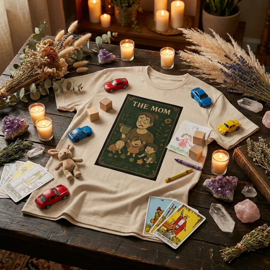 The Mom Tarot Card Shirt | Funny Witchy T-Shirt | Mystical Graphic Tee for Moms
