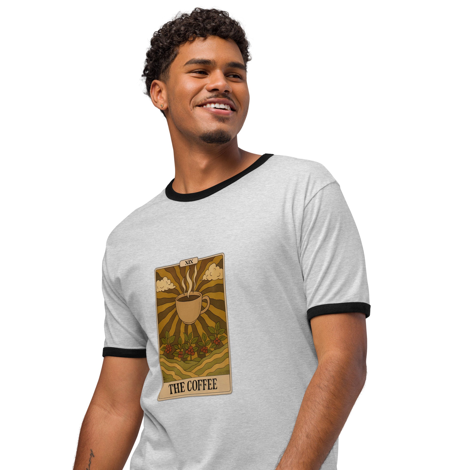 The Coffee Tarot Card Shirt | Funny Witchy Ringer Tee | Mystical