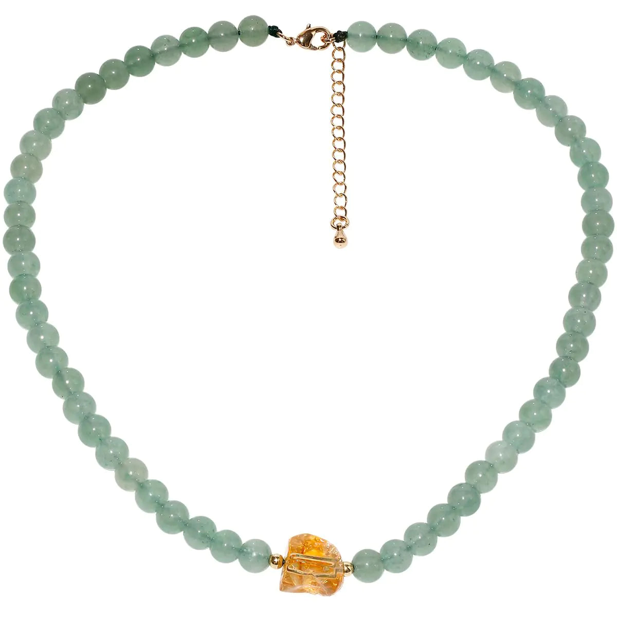 Citrine Crystal Bead Necklace - Spiritual Healing Reiki Balance Jewelry